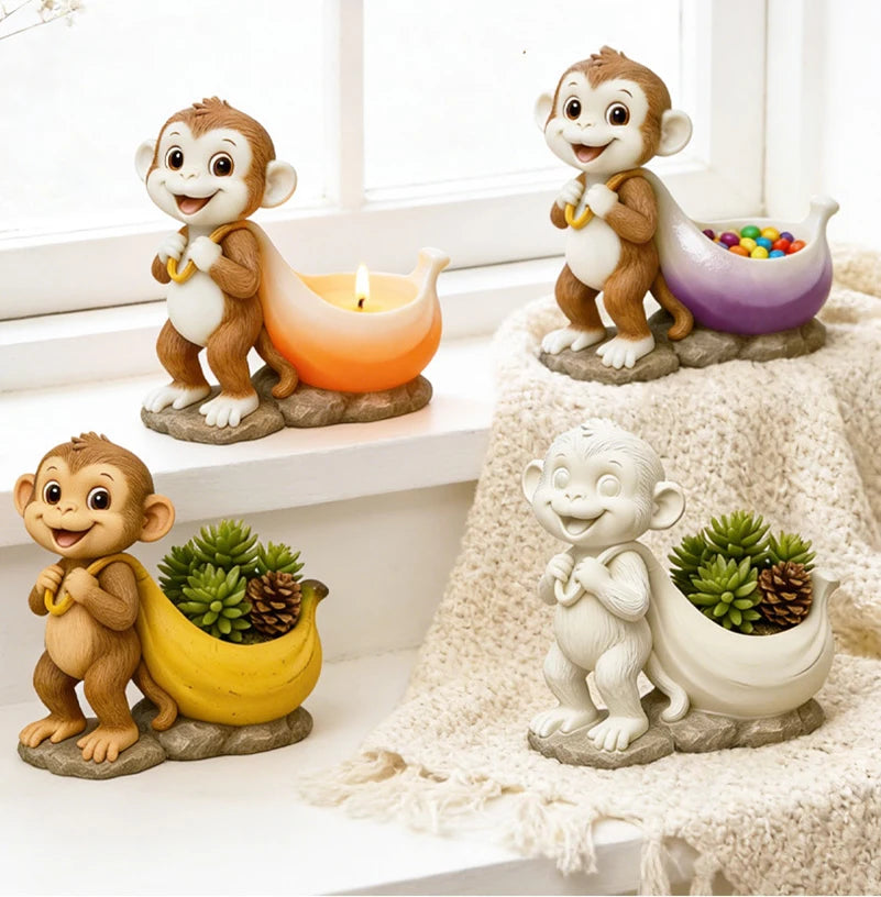 Monkey Flower Pot Silicone Mold – DIY Candle & Epoxy Casting