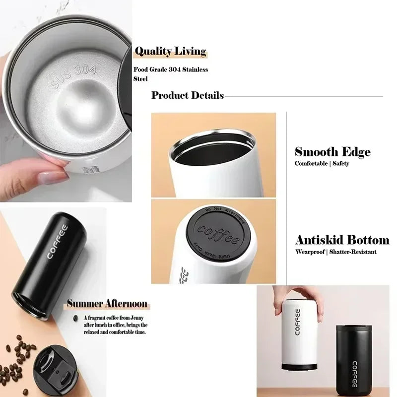 Insulated Coffee Mug Cup Travel Stainless Steel Flask Vacuum