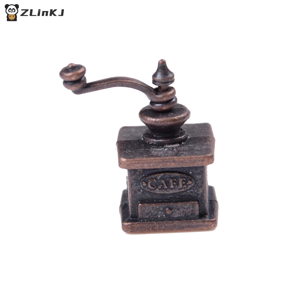 ▶1Pc 1/12 Dollhouse Miniature Kitchen Vintage Coffee Grinder For Doll Gift Zpaxo