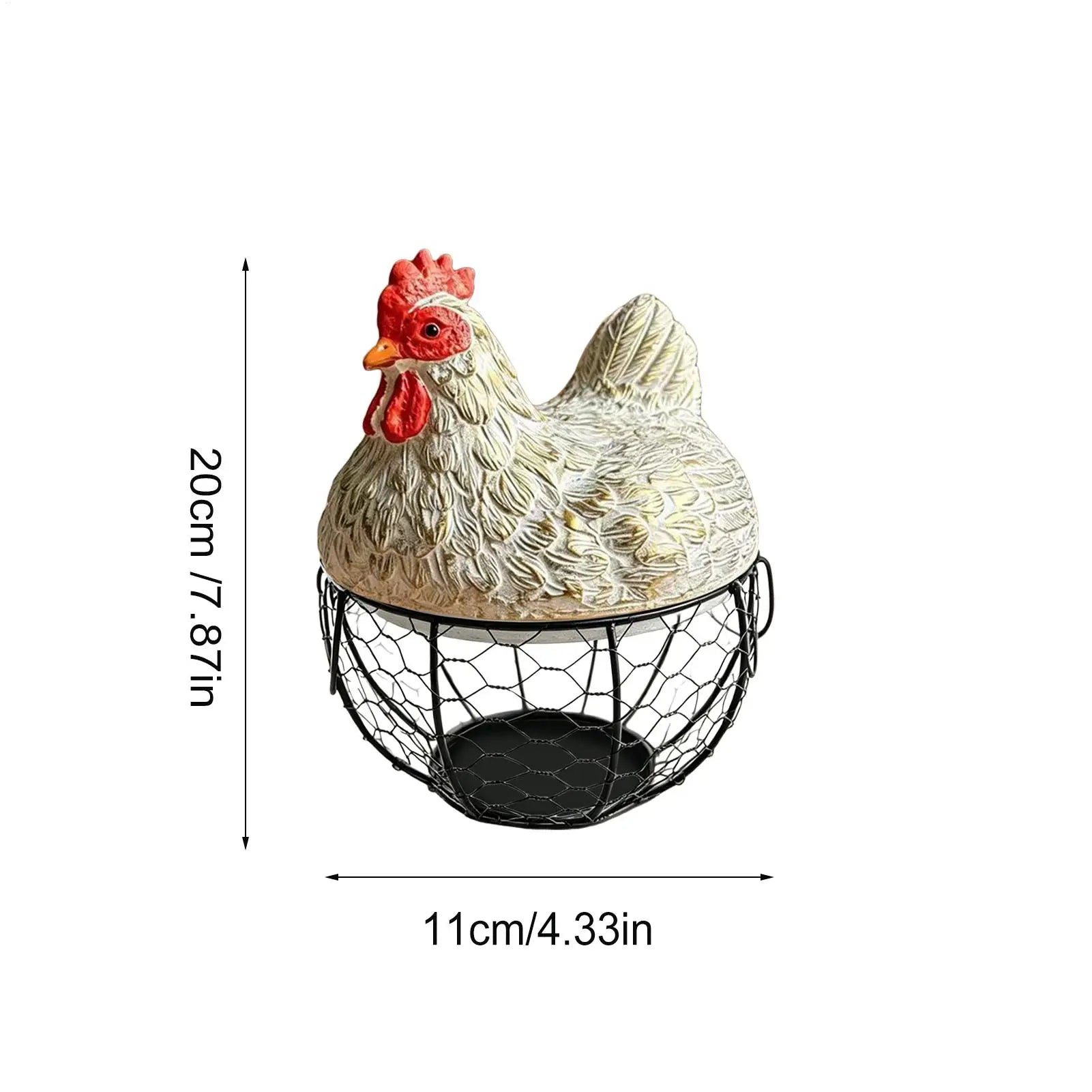Chicken Basket Decorative Metal Wire Organizer Design Lid Portable