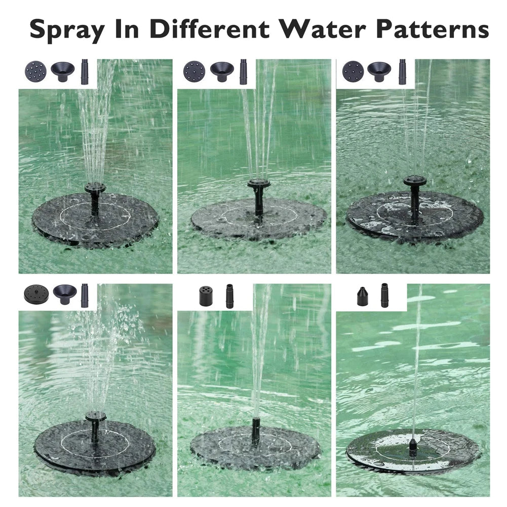 Solar Fountain with 8 Nozzles Floating Solar Fountain Floating Water Fountain Pump for Outdoor Garden Pond Pool Zpaxo