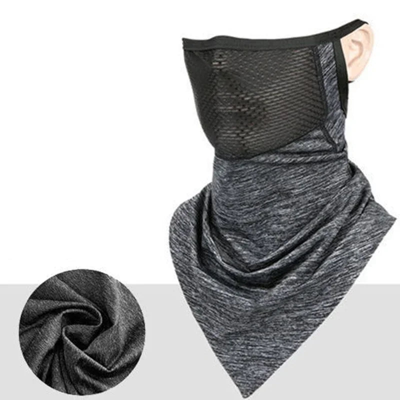 Summer Outdoor Men Mask Full Face Bicycle Neckerchief Cycling Bandana Zpaxo light gray