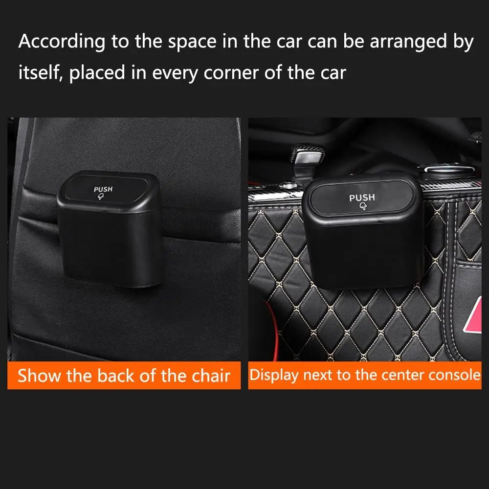 Easy To Install Hanging Car Trash Bin Leak Resistant Waterproof Vehicle Dust Case Lid Storage Box Auto Rubbish Can Pressing Type Zpaxo