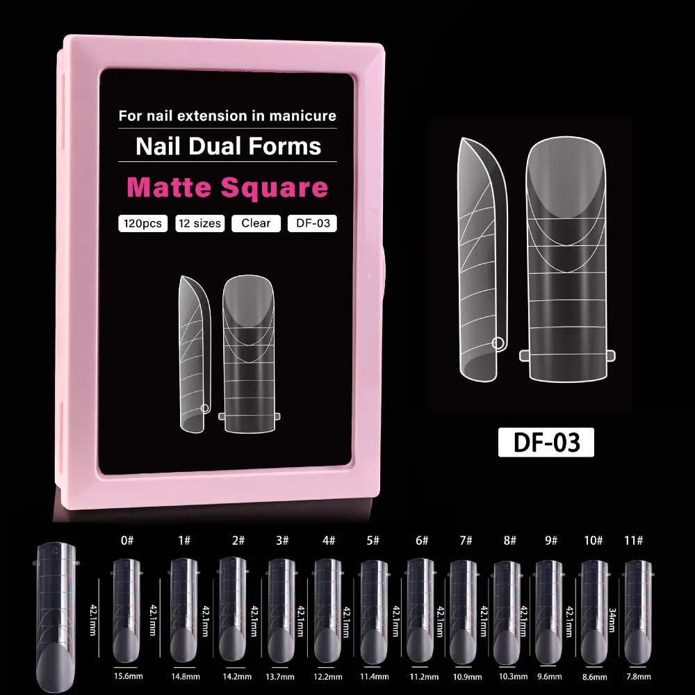 Inner French Line Nail Molds 12 Sizes Square Shape Acrylic Art Mold Zpaxo C