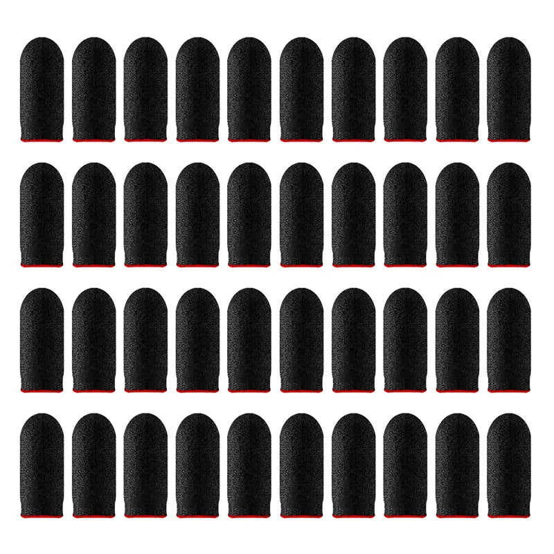 40pcs Mobile Game Fingertip Gloves For PUBG Gamer Sweatproof Anti-slip Touch Screen Finger Sleeve Breathable Gaming Finger Cover Zpaxo Red-40pcs