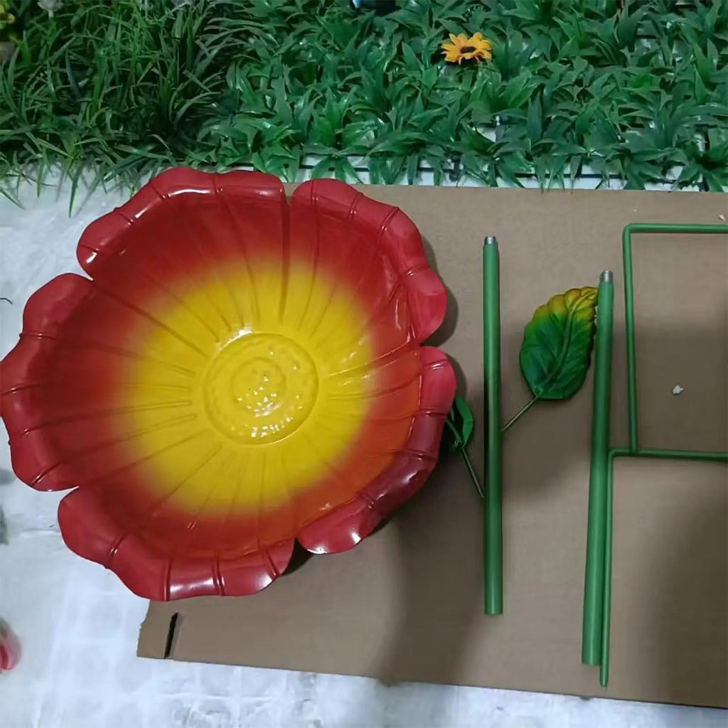 Bee Bath Metal Garden Stake Water Feeder Birds Butterflies Large