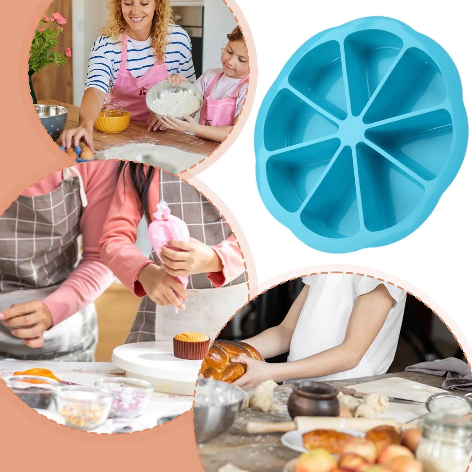 Silicone Cake Pans for Baking Non-Stick Mould for Cake Making Cornbread Making Mould 8-Cavity Triangle Scone Baking Pan Zpaxo