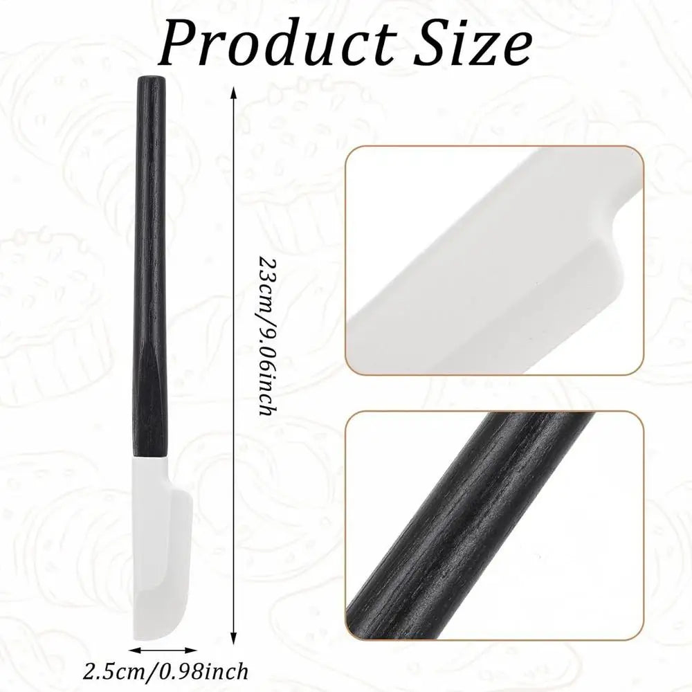 Wooden Handle Spatula Silicone Kitchen Utensils Heat Resistant Baking