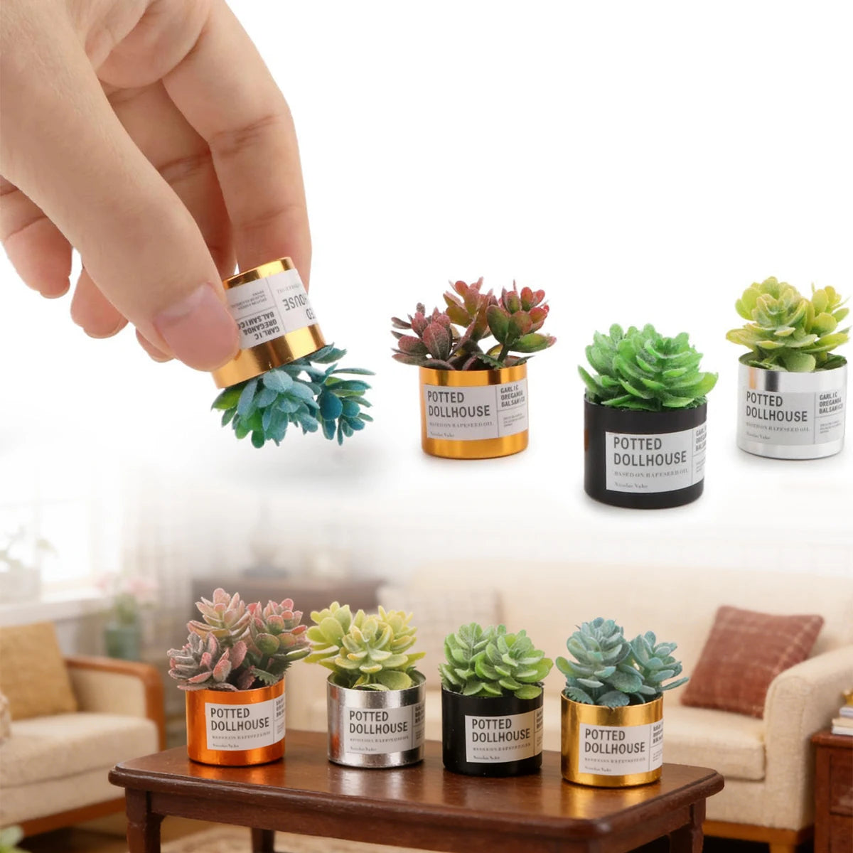 Mini Plastic Succulent Pots – Fairy Garden & Dollhouse Decor
