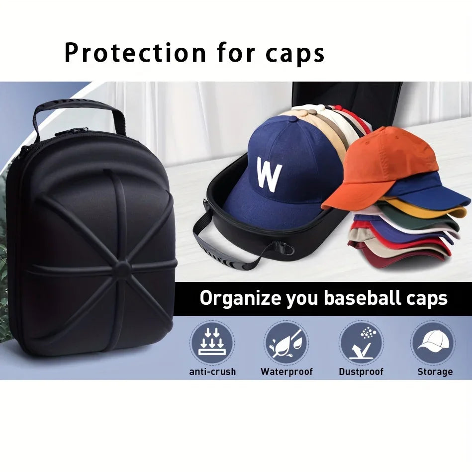Portable Outdoor Travel Hat Carrier Case Caps Storage Hard Shell Hat Protective Box Hat Travel Case Baseball Cap Carrying Bag Zpaxo