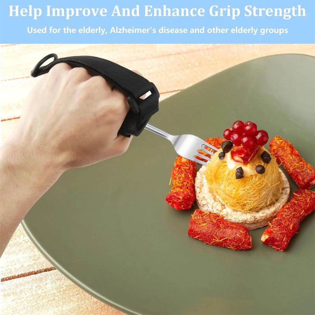 Universal Cuff Utensil Holder Adaptive Eating Aid Strap Hand Grip