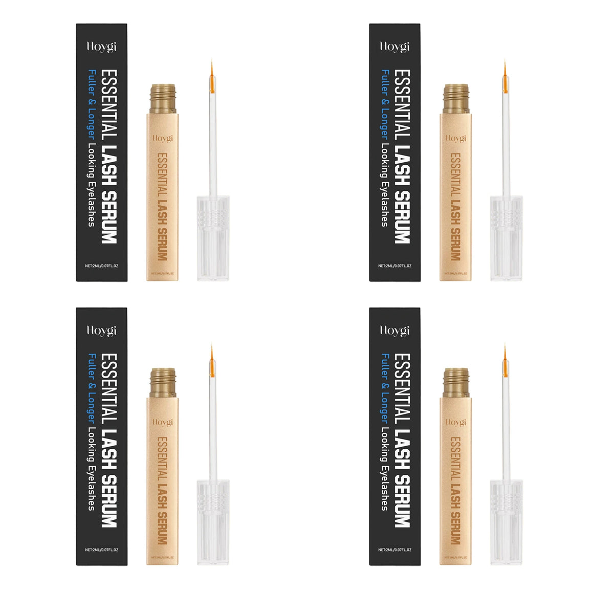 Hoygi 2ml Lash Enhancing Serum Natural Looking Lift and Definition Smudge Proof Flex Hold Formula Clump Free Daily Mascara Zpaxo 4PCS