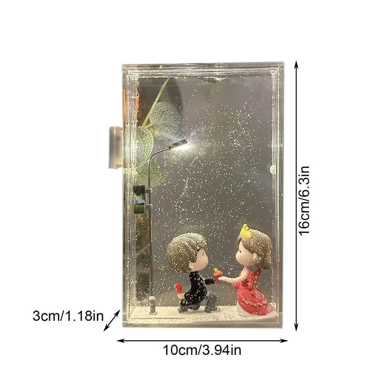 Snow Scenery Street Lamp Snowflake Lamp, DIY Snowy Night Flowing Night Light, DIY Material Pack Snow Scenery Xmas Decor Zpaxo