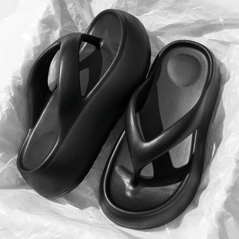SHAJI Women Cloud Flip Flops Summer EVA Thick Platform Clip Toe