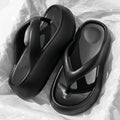 SHAJI Women Cloud Flip Flops Summer EVA Thick Platform Clip Toe