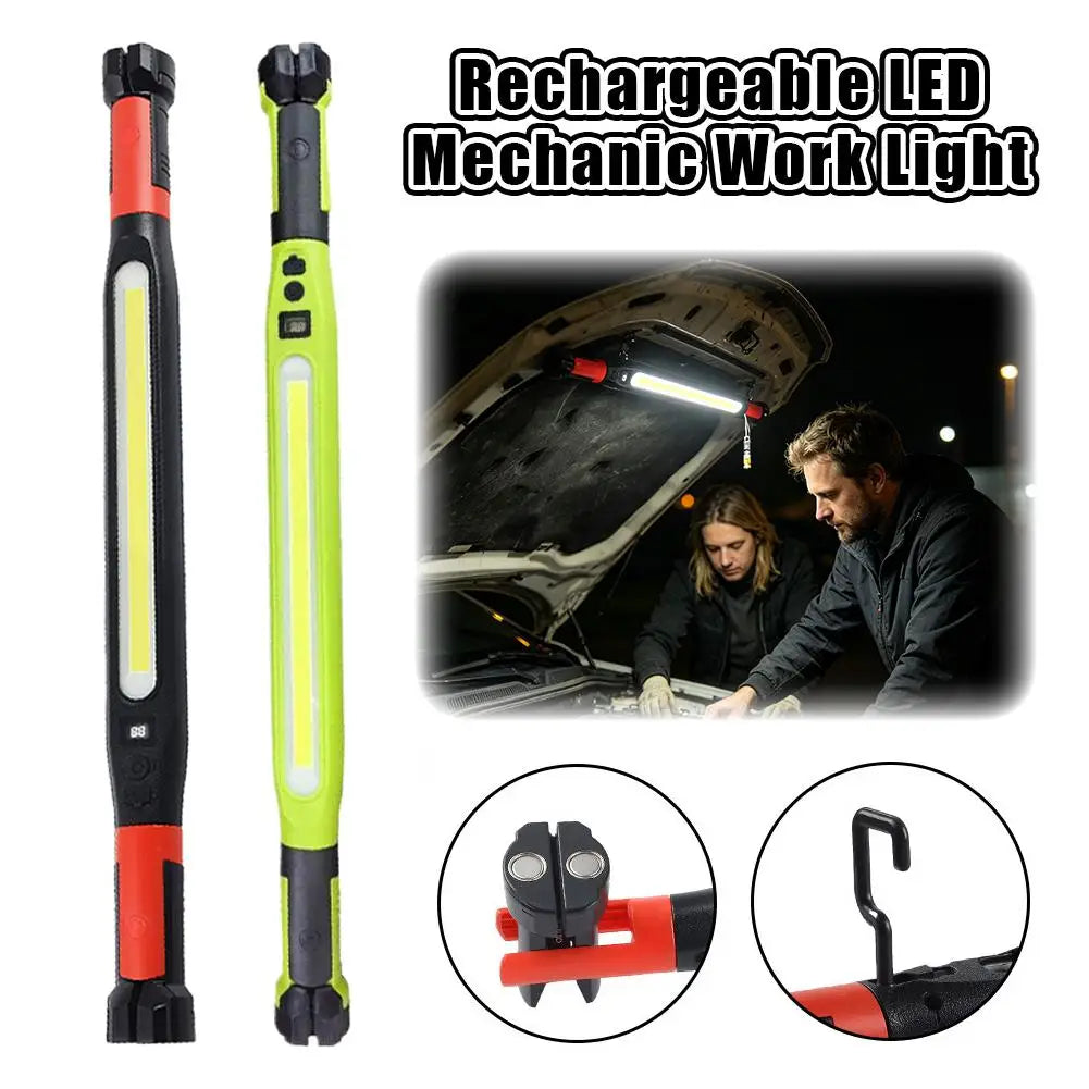 1200LM COB LED Mechanic Work Light Rechargeable Magnetic 360° Swivel with Hook Car Repair Garage Emergency Lamp Zpaxo