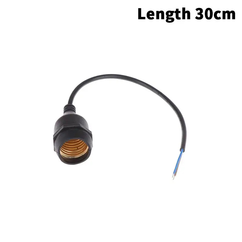 Waterproof E27 Lamp Holder Power Cord Socket 20 30 50 100 Outdoor Zpaxo Black 30cm