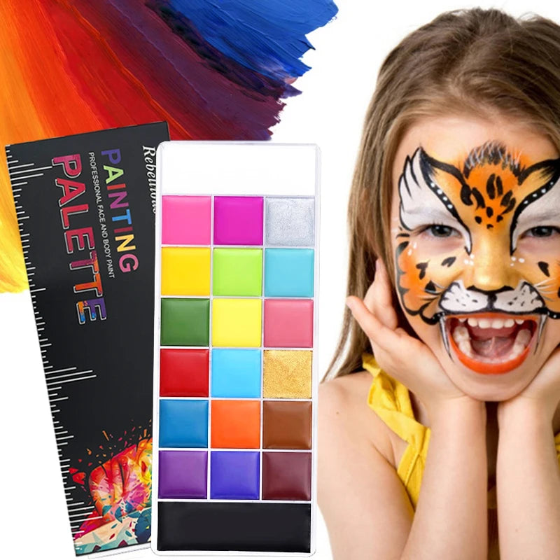 Face Body Oil Paint Painting 20 Colors Non-toxic Kids Flash Tattoo Zpaxo