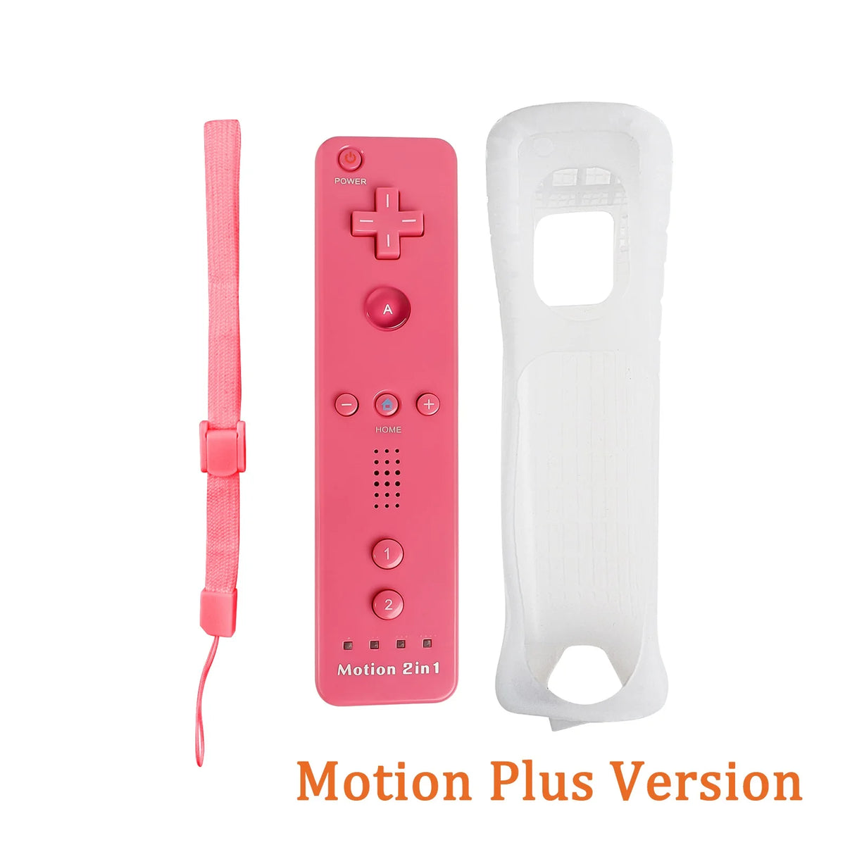 2 In 1 Family Gaming Accessories Wireless Remote Gamepad Silicone Case Included For Nintendo Wii/Wii U Optional Motion Plus Tool Zpaxo Pink remote
