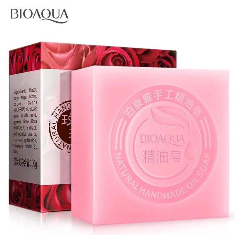 BIOAQUA Natural Essential Oil Handmade Soap – 9 Scents 100g Essential Oil Soap Zpaxo Rose China Mainland