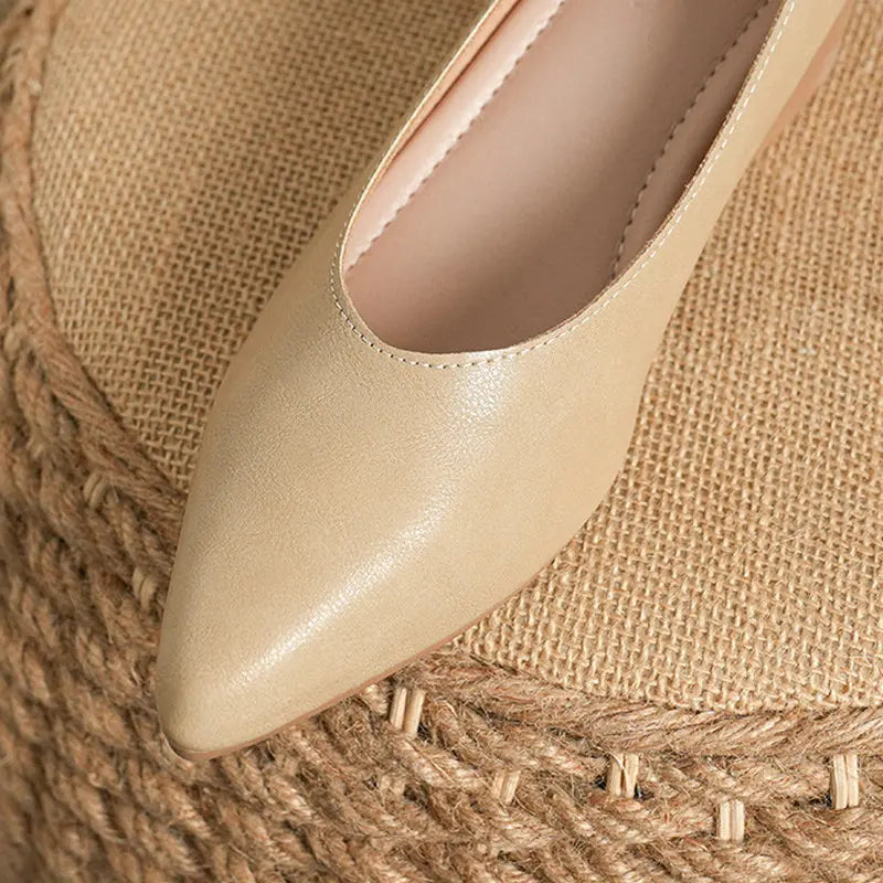 2026 New Women's Pumps Large Sizes Pointed-Toe Solid Color Women's Shallow-Mouth Comfortable Boat Shoes Zpaxo