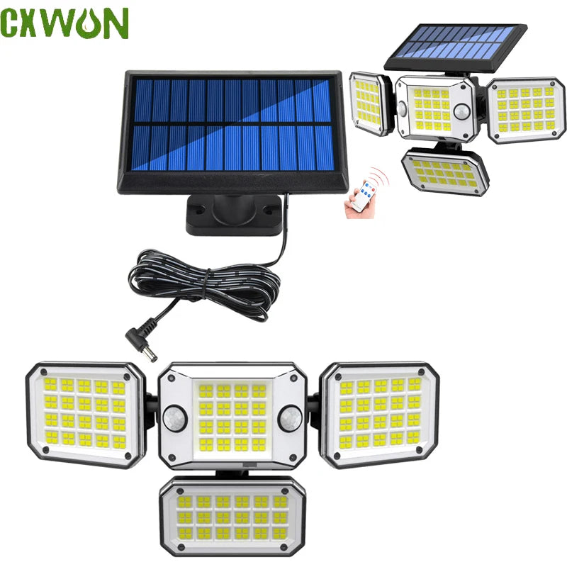 Solar Led Outdoor Lights with Double Detector Garden LED Flood Lamp Waterproof Security for Courtyard Solar Lighting Zpaxo