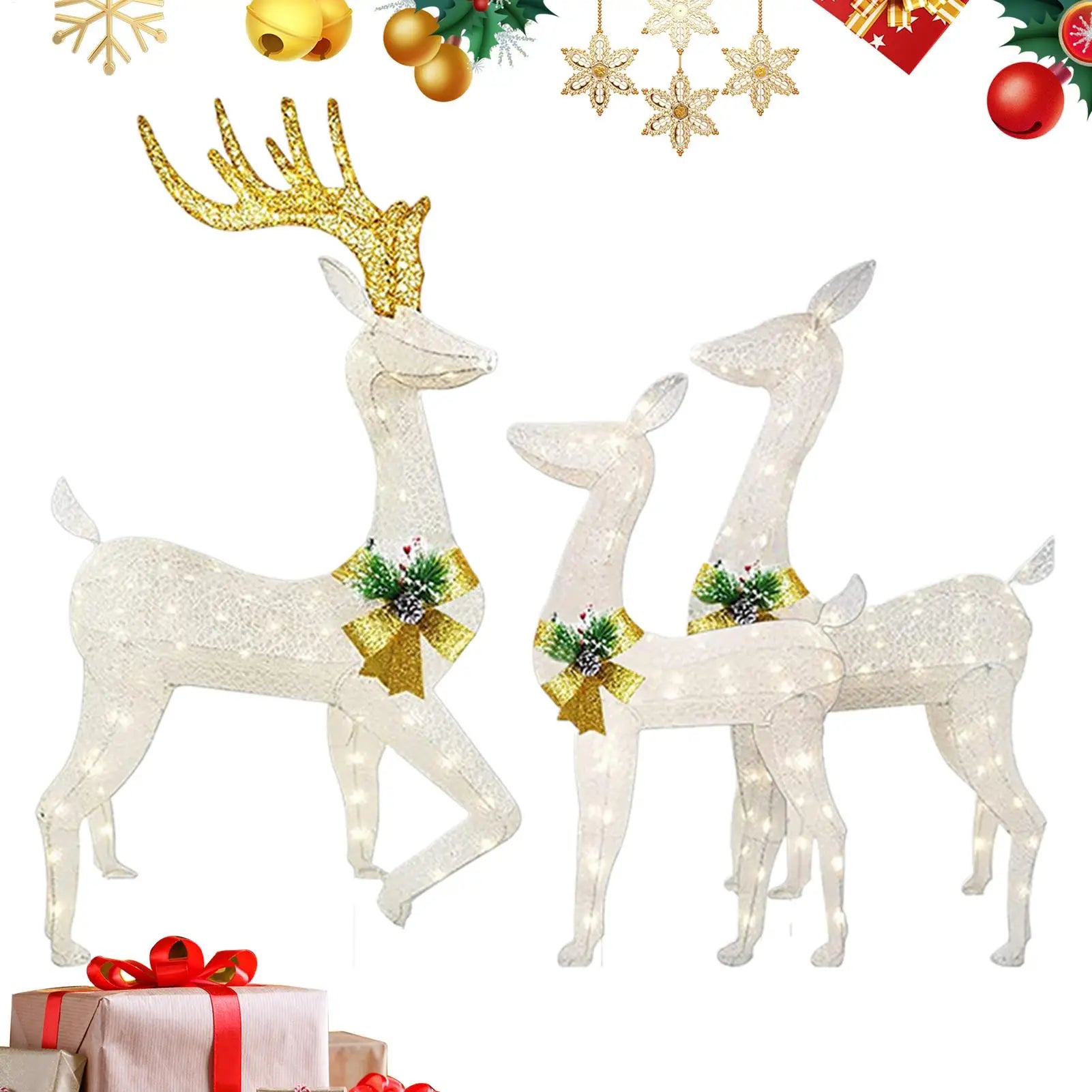 Christmas Stake Light Outdoor 2D Acrylic Lighted Reindeer Yard Garden
