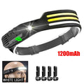 LED COB Sensor Headlamp – 450 Lumen USB Rechargeable Head Torch