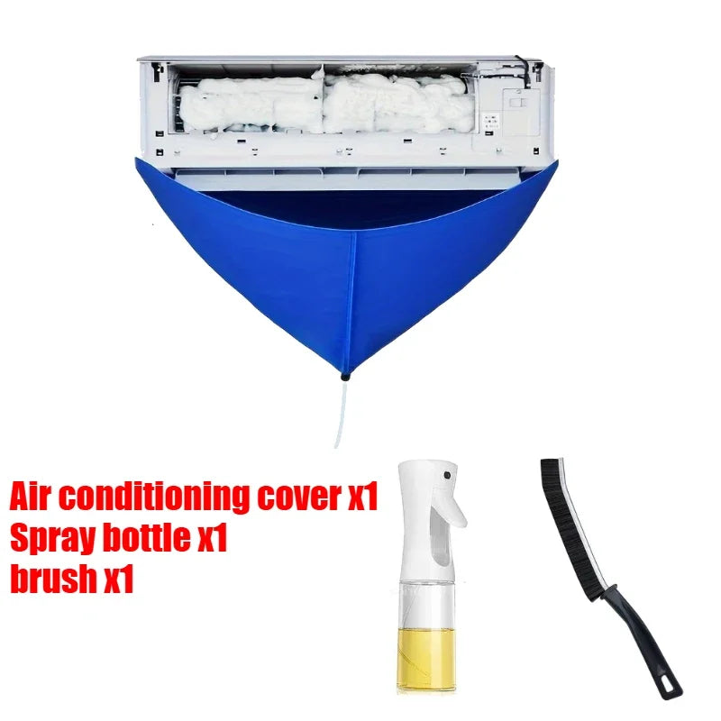 Air Conditioner Cleaning Cover Cleaning and Disinfection Cleaning Set with Drainage Pipe Summer Cleaner Brush HangingWashing Bag Zpaxo 3pcs-all