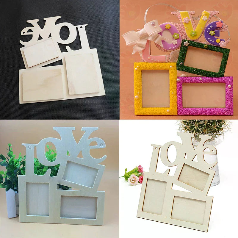 DIY Sweet Wooden Hollow Love Photo Picture Frame Home Decor Art Zpaxo