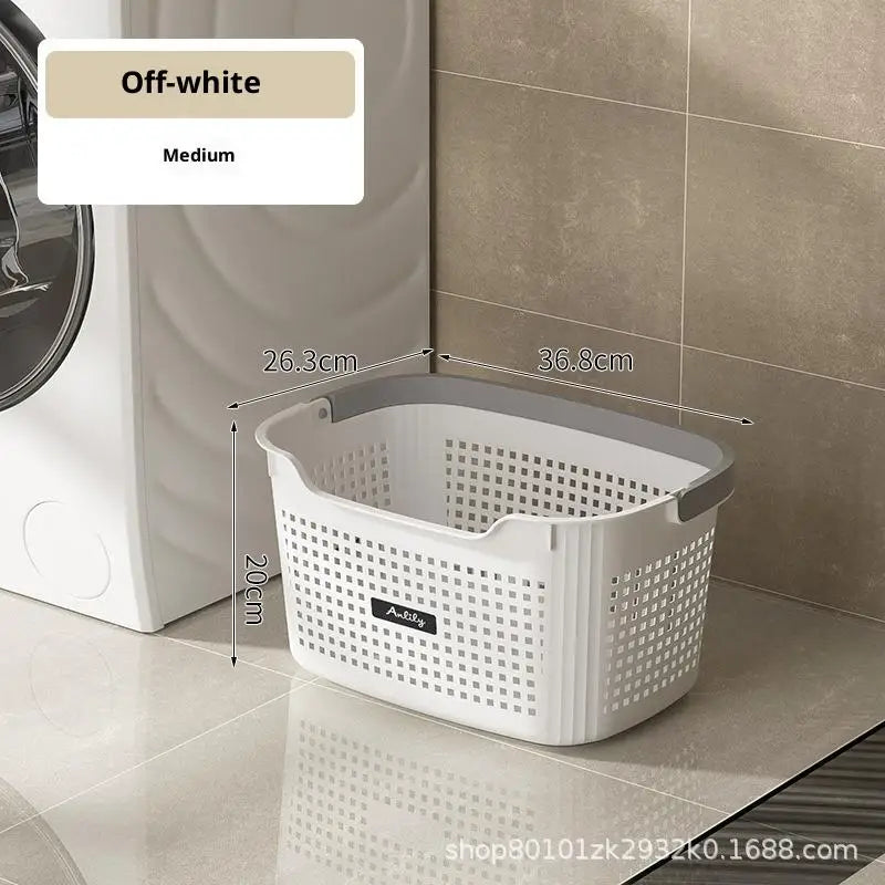 Multi-size Large Capacity Laundry Storage Dirty Clothes Basket Handle Zpaxo Gray White M