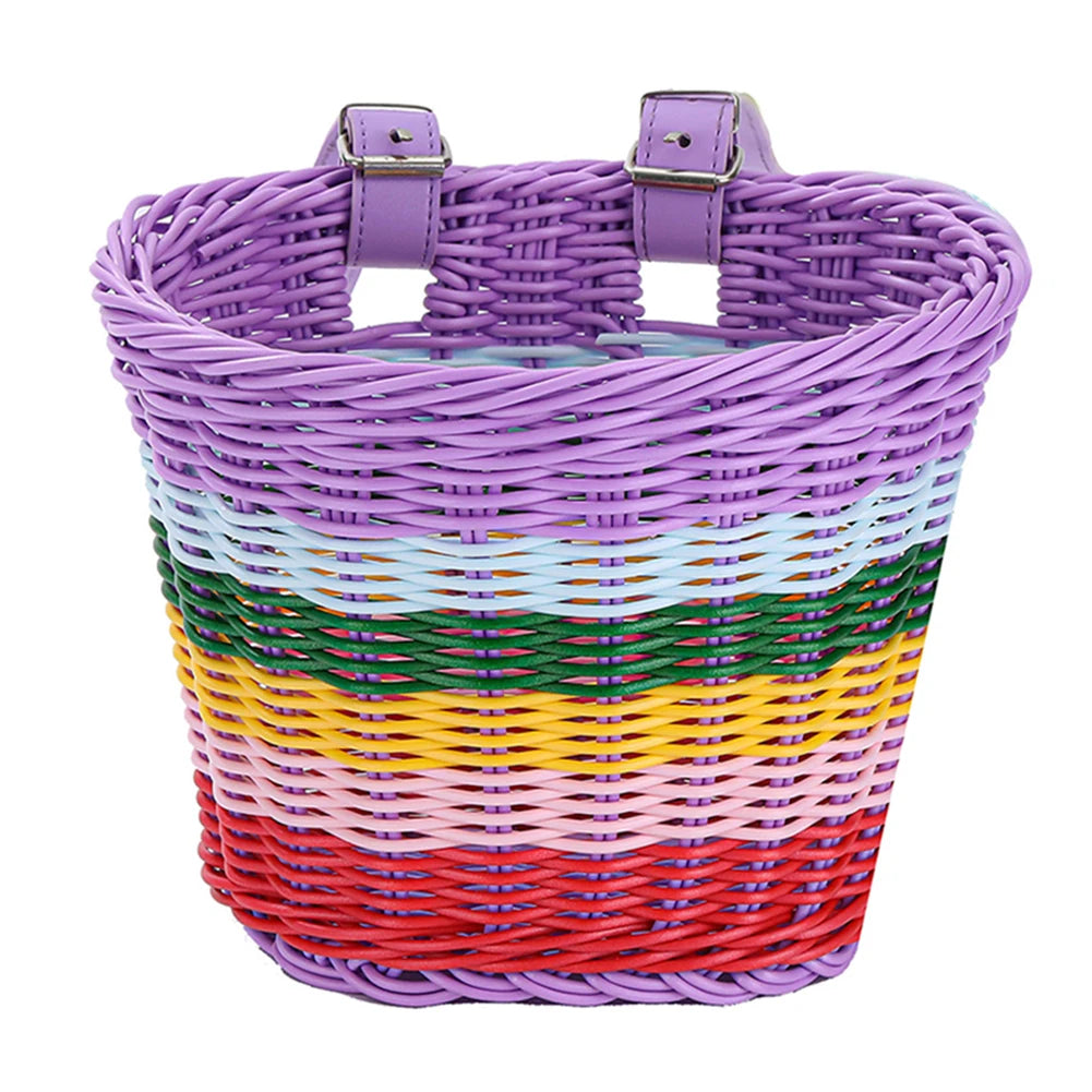 Rainbow Bicycle Basket+bell+tassel+stickers Kid Front Handlebar Zpaxo Multicolor