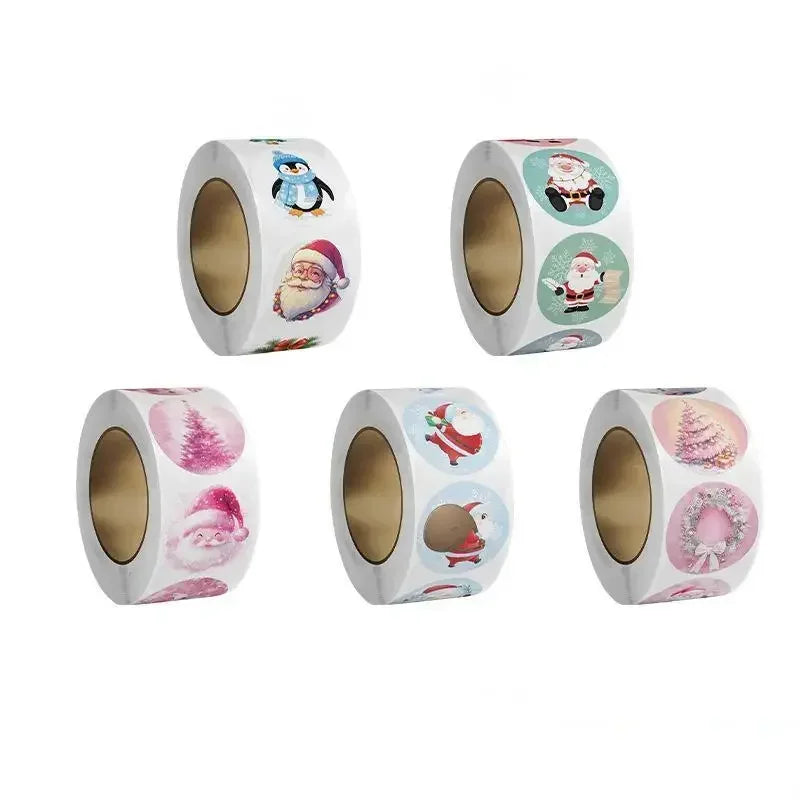 500pcs Merry Christmas Gift Stickers Santa Round Seal Labels Sticker For Gift Baking Package Envelope Stationery Decor Zpaxo