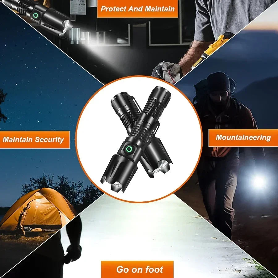 ZHIYU XHP50 Zoomable LED Tactical Flashlight – USB-C Rechargeable