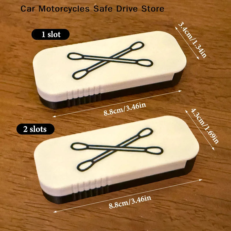 CMNew Mini Sliding Cotton Swab Storage Box Keychain Portable Case
