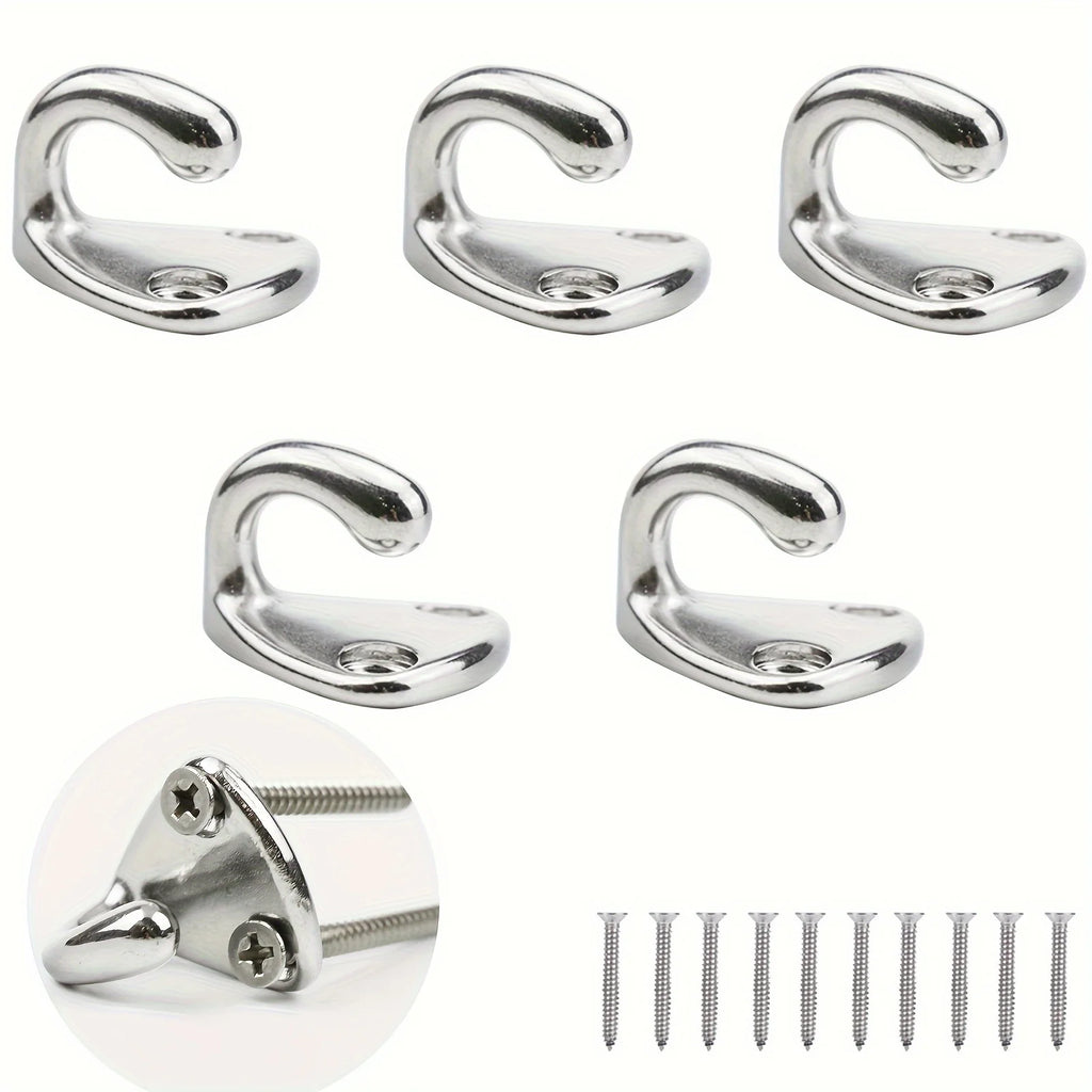 5-Pack Small Coat Hanger Hooks Set, Marine-Grade Yacht or Motor Homes, 316 Stainless Steel Boat Fender Hooks Zpaxo