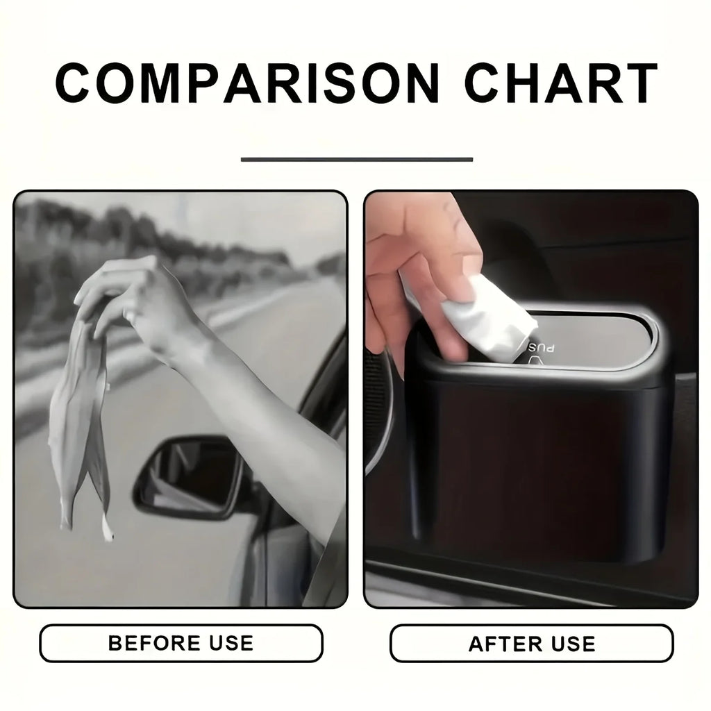 Car Trash Bin Mini Multifunctional Garbage Container That Hangs Back