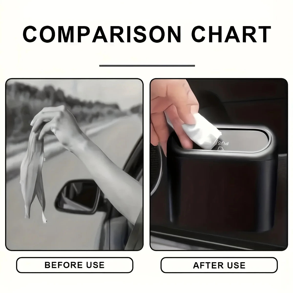 Car Trash Bin Mini Multifunctional Garbage Container That Hangs Back