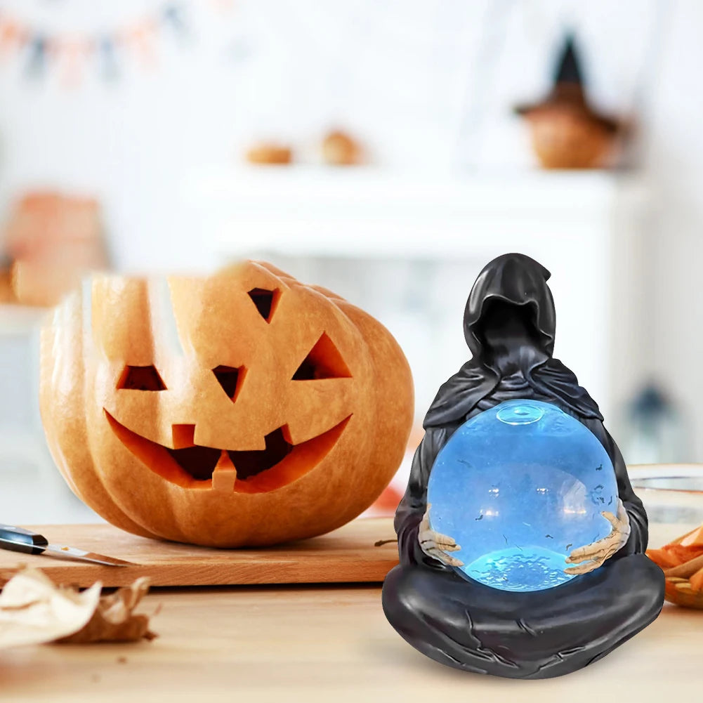 Grim Reaper Figurine Light Up Ball Crystals Glowing Balls Floating