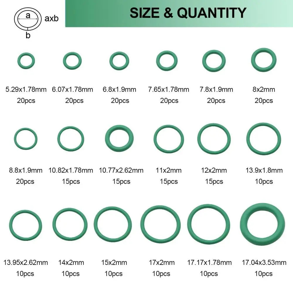 310 Assortment Air Conditioning O Ring Maintenance Rubber Accessories Zpaxo