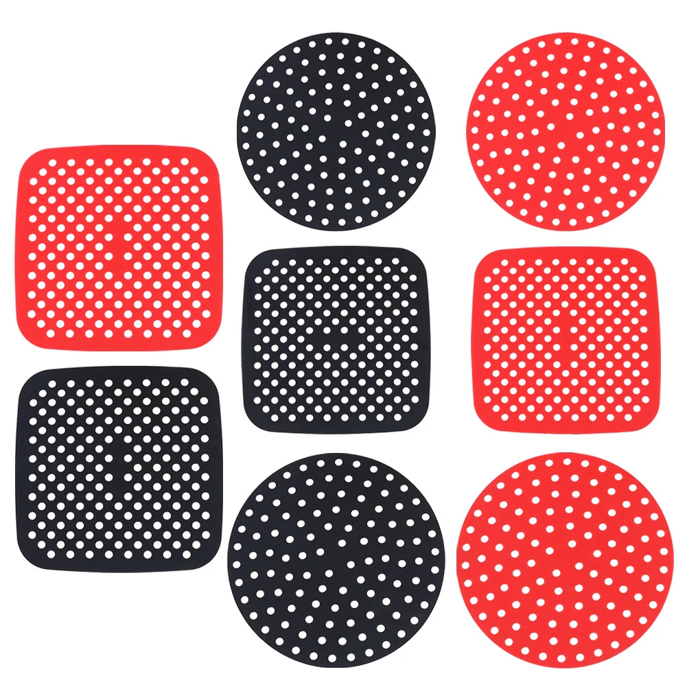 Air Fryer Silicone Liner Mat Reusable Non-Stick Baking Mat Round Square Kitchen Air Fryer Accessories Zpaxo