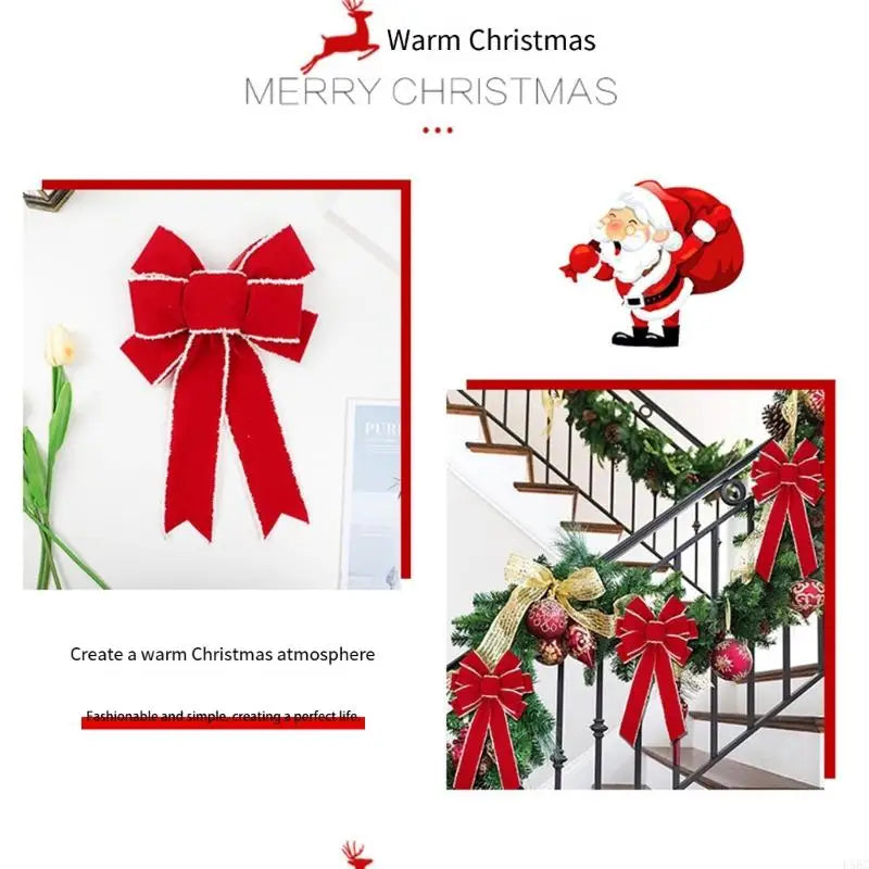 Durable Red Christmas Ribbon Loop Design Decoration Crafting Accessory