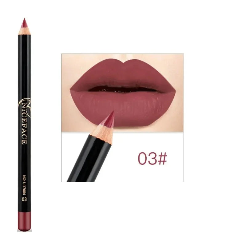 12 Colors Waterproof Lip Liner Nude Matte Brown Lipstick Pencil Zpaxo 03-1PC