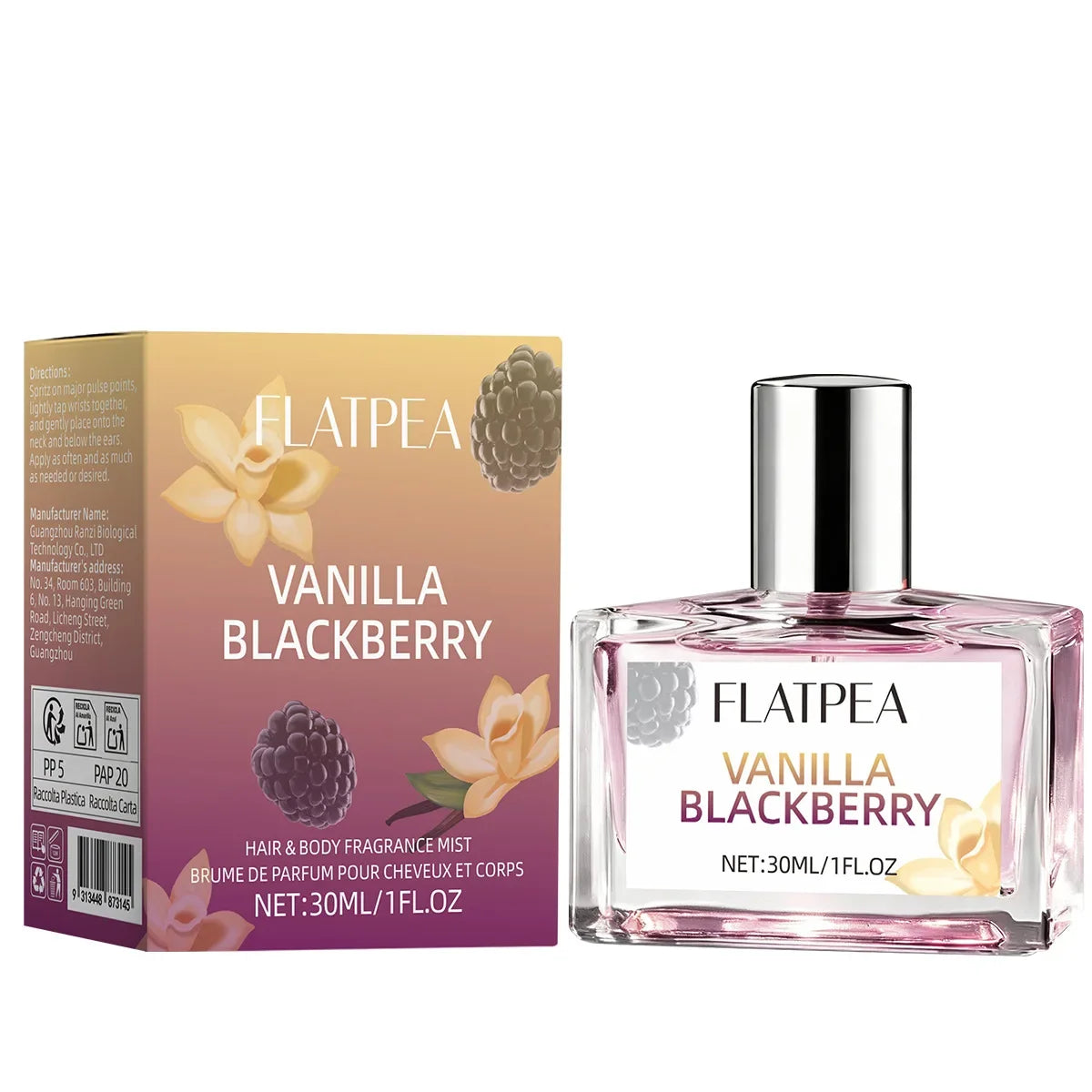 Fruity Unisex EDT Body Spray 30ml – Long-Lasting Portable Mist Eau de Toilette Spray Zpaxo Berry Vanilla 30ml