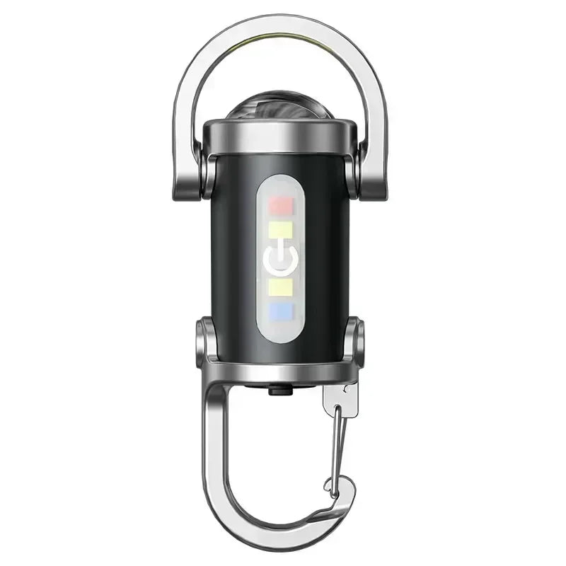 Mini USB Rechargeable LED Keychain Flashlight – Waterproof Torch LED Keychain Flashlight Zpaxo StyleB 1PC