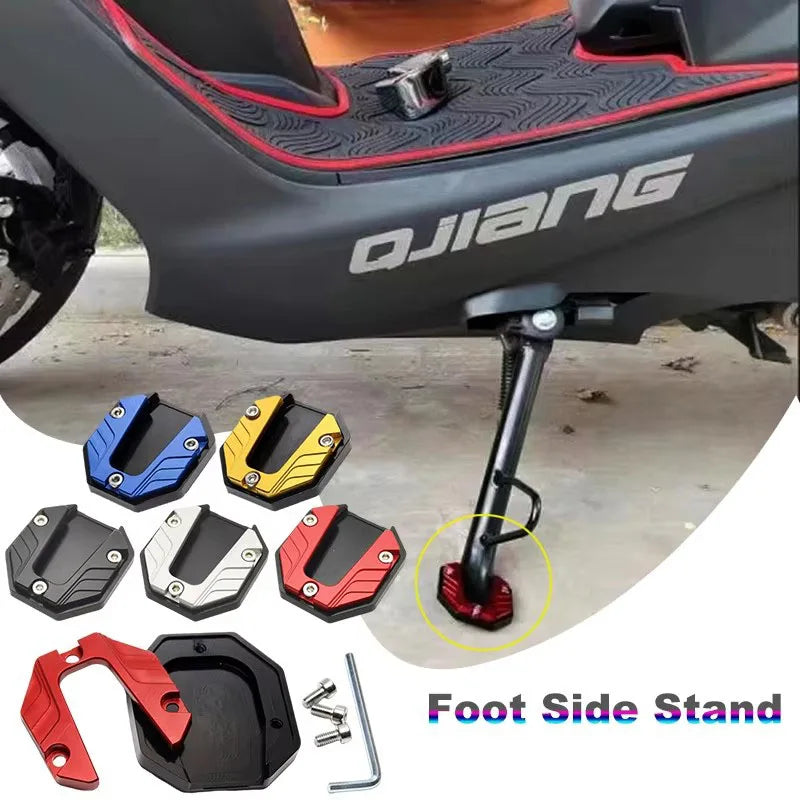 Aluminum Alloy Motorcycle Kickstand Side Stand Pad 1/2/4 Pack