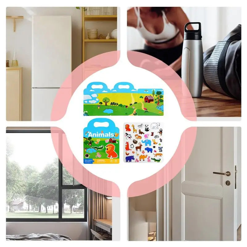 Reusable Sticker Book Preschool Toy Learning Activities Educational Toy Sticker Book For Early Learning Fine Motor Skills Zpaxo