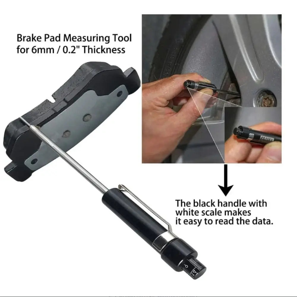 6mm Thickness Brake Pad Thickness Gauge 0.2 Inch Thickness Convenient Brake Pad Tester Automotive Measurement Pen Ruler Design Zpaxo