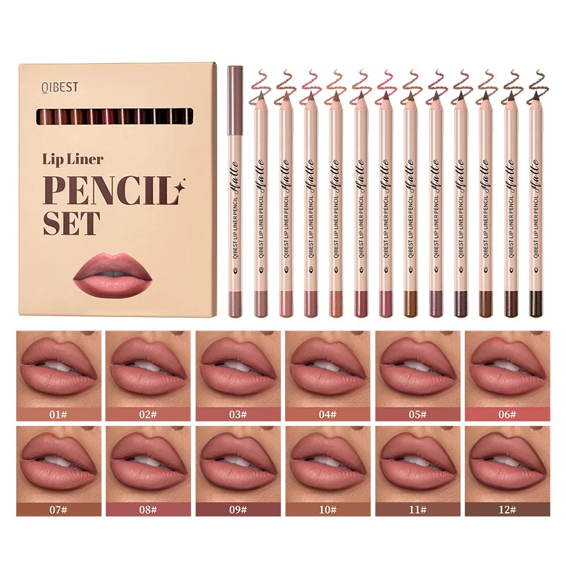Matte Lipliner Smooth Easy Apply Non Smudging Fading Natural Makeup
