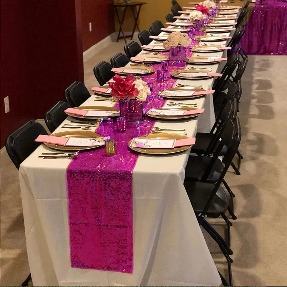 Sequin Table Runner Glitter Table Runner 30*180cm for Wedding Party Birthday Bnaquet Hotel Home Table Decor Zpaxo